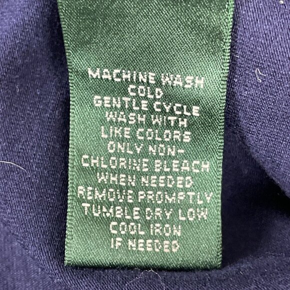 Lauren Ralph Lauren Dress Womens Size Extra Large Blue Ruffle Neck Strech Midi - Picture 12 of 14